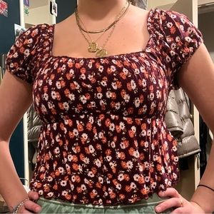 Flower ruffle top